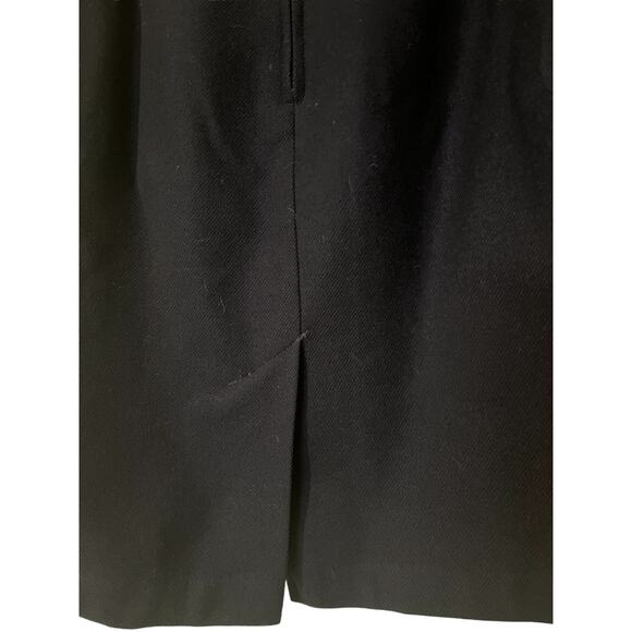 Vintage 70s Navy Blue Pure Wool Mini Skirt Work Fundamental Things Petite 12 Med - Picture 3 of 4